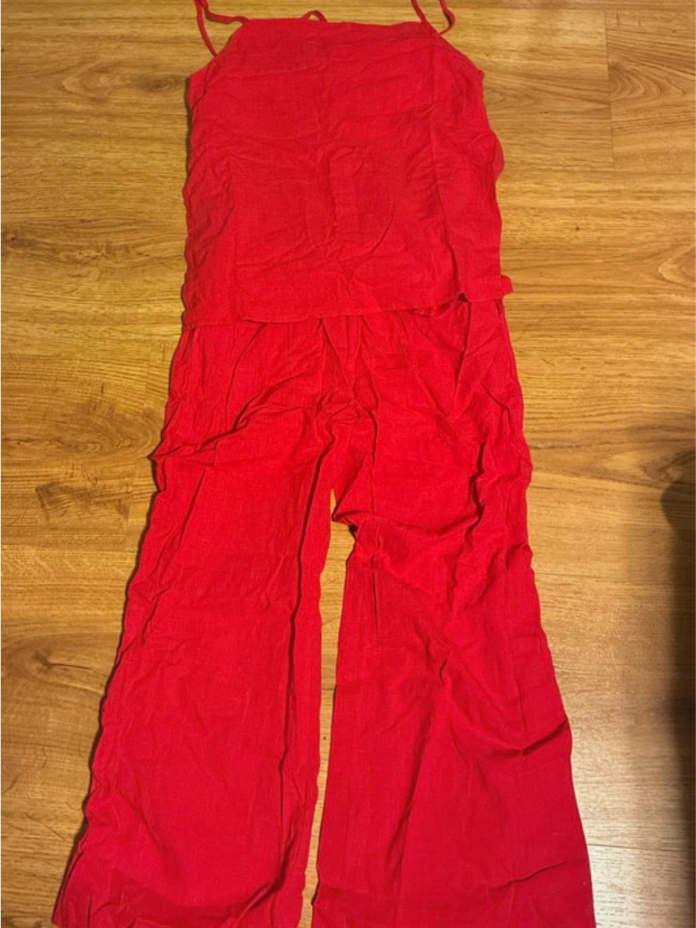 Red Women's Wide-Leg Jumpsuit